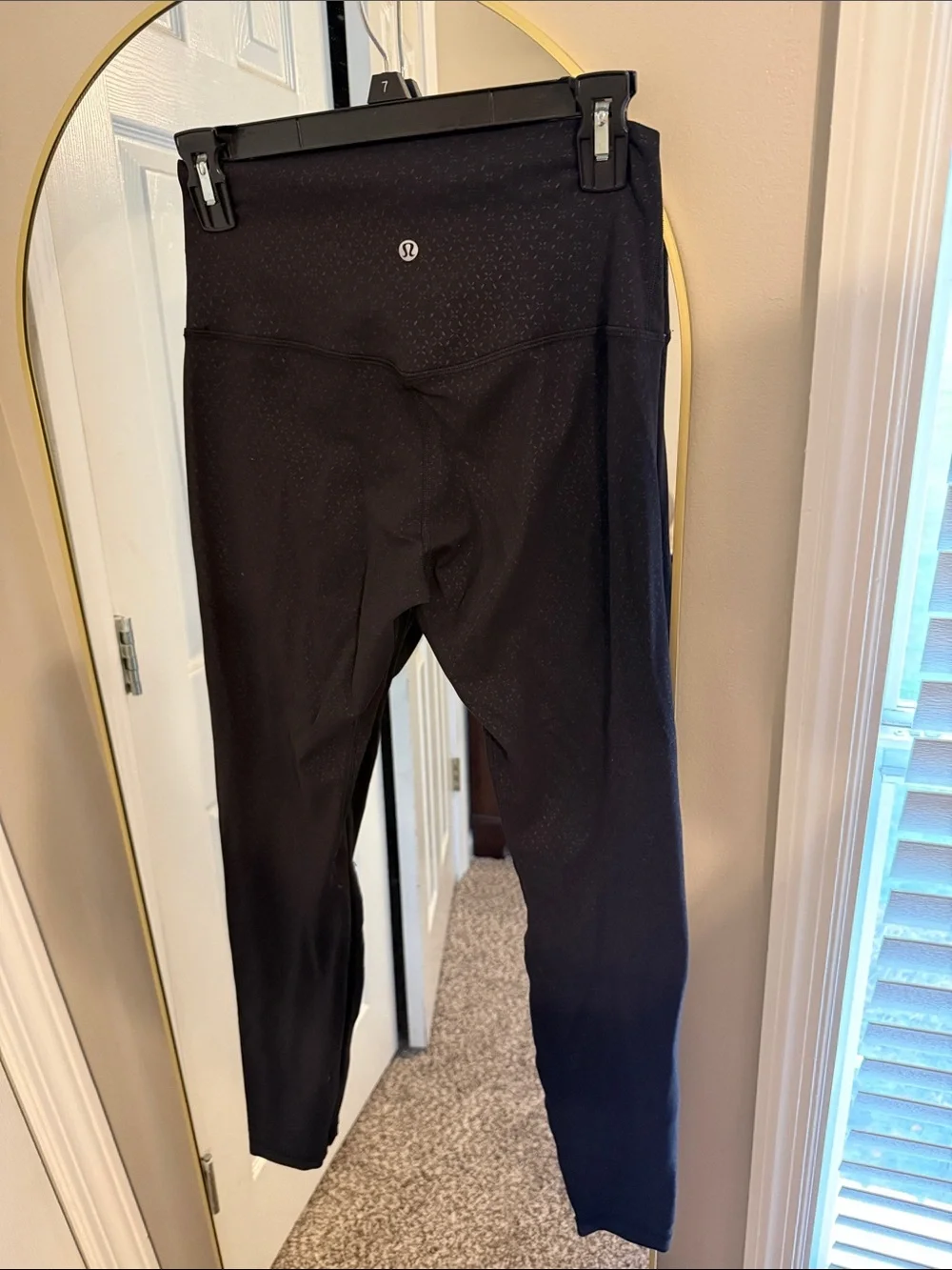 lululemon Black Workout Leggings with Subtle Dot Texture